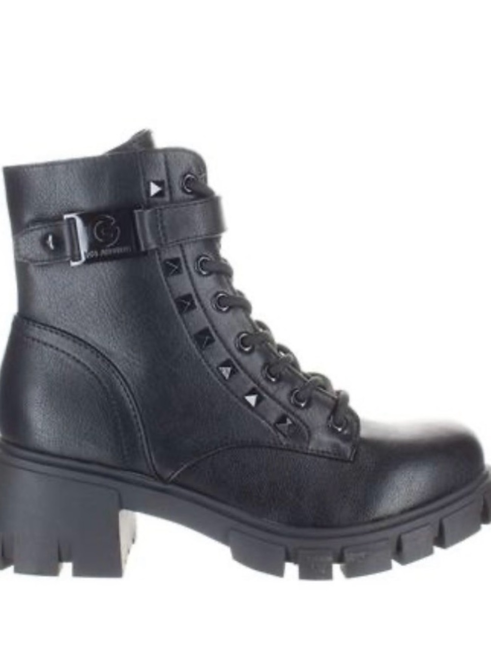 GBG Los Angeles Aiken Taupe Lace-Up Studded Combat Boots